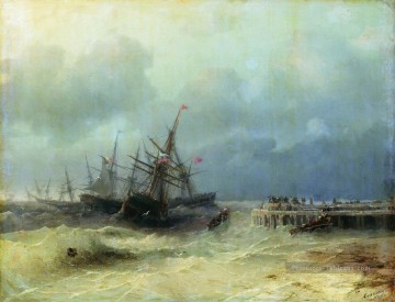 fuyant la tempête 1872 Romantique Ivan Aivazovsky russe Peinture à l'huile